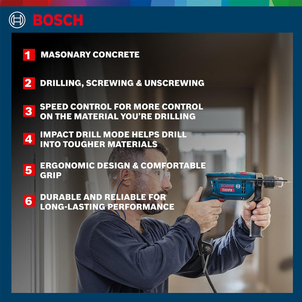 BOSCH IMPACT DRILL KIT GSB10 RE 10MM 500W