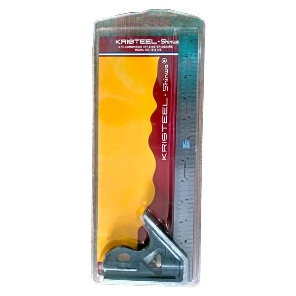 Kristeel 1516-A Combination Try & Metre Square | Precision Steel Square with Spirit Level & Scriber