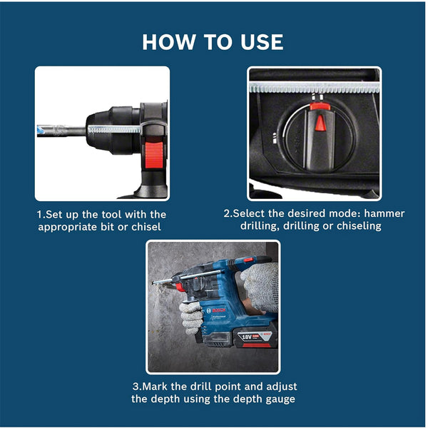 BOSCH CORDLESS ROTARY HAMMER WITH SDS PLUS GBH 185-LI 18V