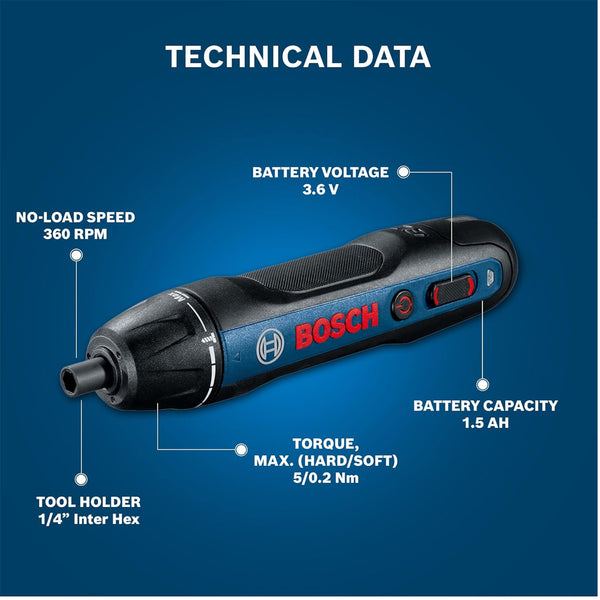 BOSCH CORDLESS SCREWDRIVER KIT GO 2.0 3.6V