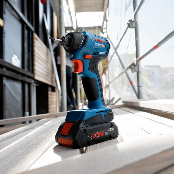 Bosch GDR 18V-220C 18V Cordless Impact Wrench/Driver (Solo Tool) | 800RPM, 1 x belt clip, 1 x bit holder