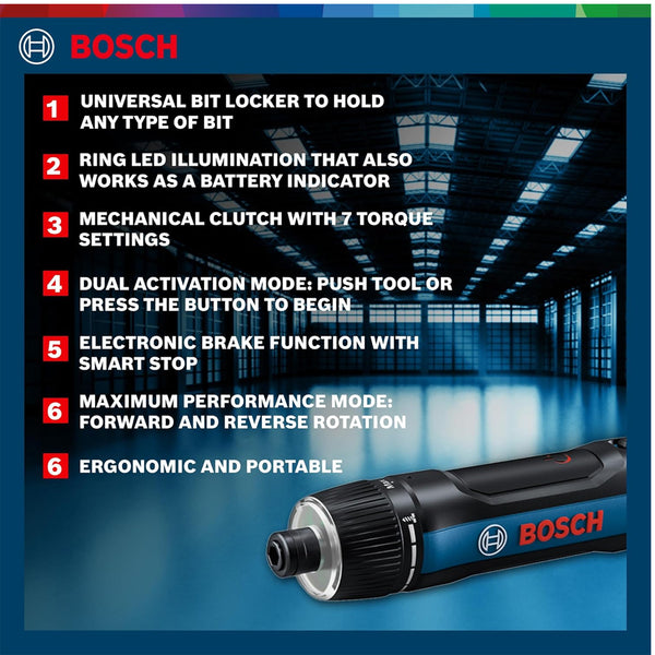 Bosch GO 3.0 3.6V Professional Cordless Screwdriver Kit | 9-Piece Screwdriver Bit Set, Speed 360RPM