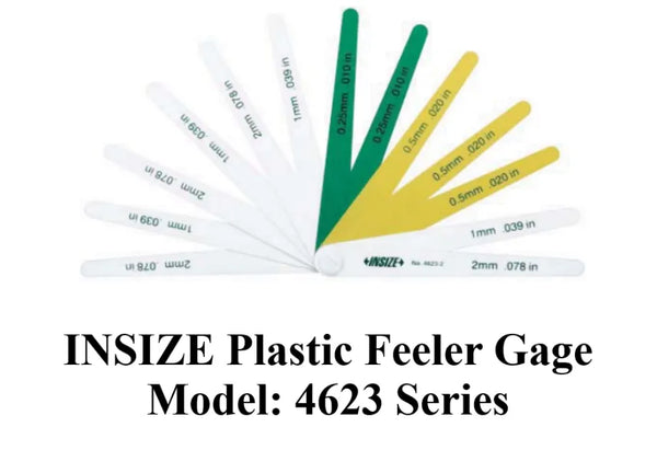 Insize Plastic Feeler Gauge 0.25-5.00mm 4623-5 | Non-Conductive Thickness Measuring Tool