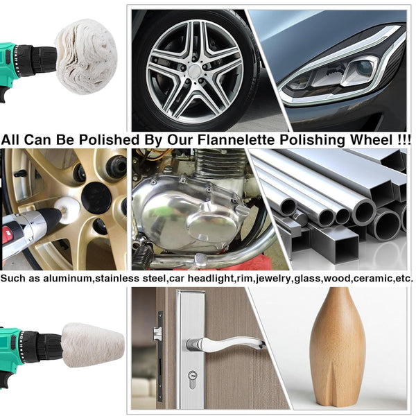 Lion 8Pcs Felt Polishing Wheel Set | Rotary Buffing & Polishing Wheel Kit for Metal, Glass & Jewelry