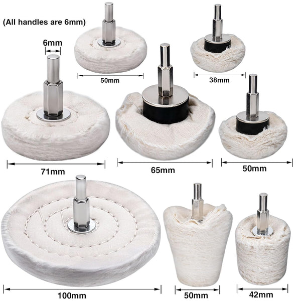Lion 8Pcs Felt Polishing Wheel Set | Rotary Buffing & Polishing Wheel Kit for Metal, Glass & Jewelry