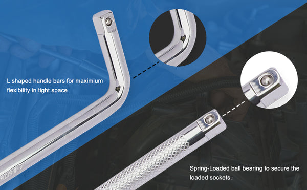 Baum L Handle, Art 419 L Handle, L-Handle Socket Tool, Socket Handle, Automotive Tool, Mechanical Tool, Workshop Hand Tool, Professional Handle, Fastening Tool
