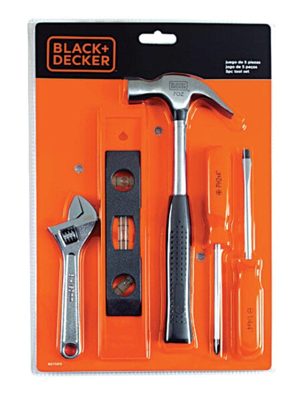 Black & Decker BD75915 5 Pc Tool Set | Compact Home DIY Hand Tool Kit