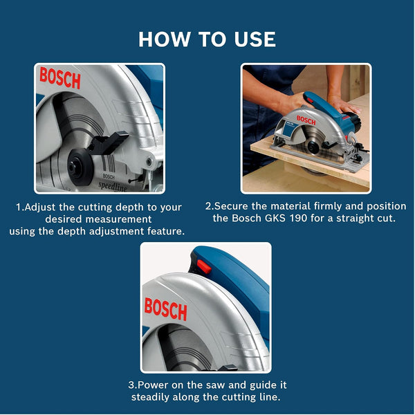Bosch GKS 190, Bosch circular saw, GKS 190 Professional, Corded circular saw, 1400W circular saw, 184mm circular saw, Wood cutting saw, Professional circular saw, Carpentry saw, Woodworking power tool, Handheld circular saw, Bosch power tools