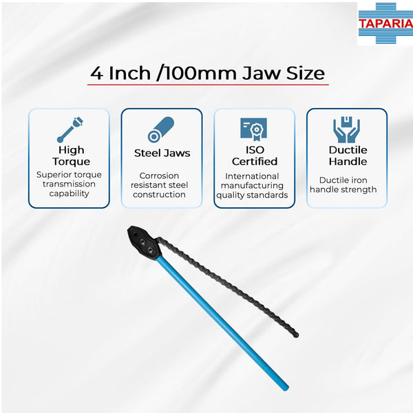 Taparia 36 Inch / 900mm Chain Pipe Wrench CPW 04 | Suitable for Pipe Dia. 100mm