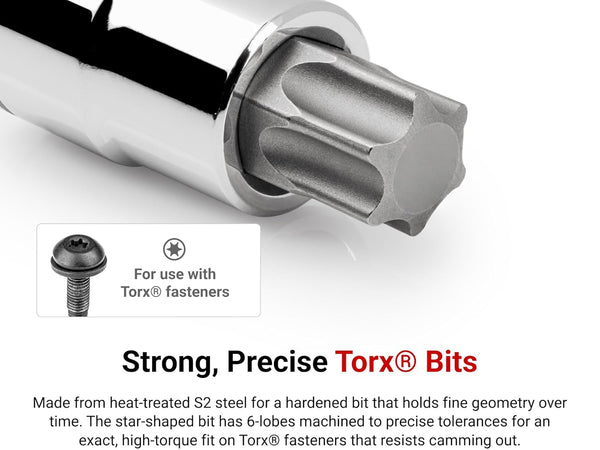 Craftshands 1/2Inch Torx Socket | Heavy Duty Star Bit Socket for Automotive & Industrial Use