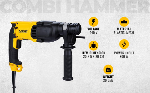 Dewalt D25133K-IN 26mm SDS Plus Hammer 800W 3-Mode | Professional Rotary Hammer Drill