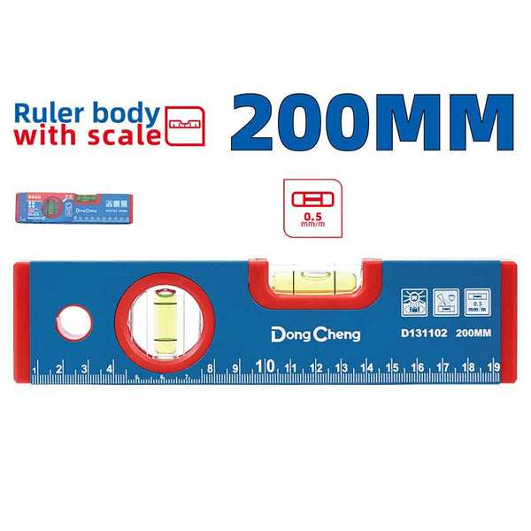DONGCHENG HD131102 200 mm spirit level with ruler scale