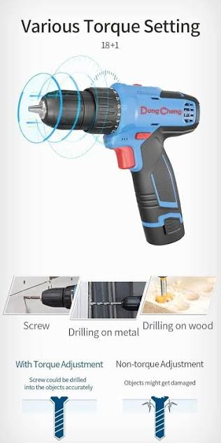 DONGCHENG DCJZ1202 Type E 10.8V cordless driver drill with 2.0Ah Li-ion battery