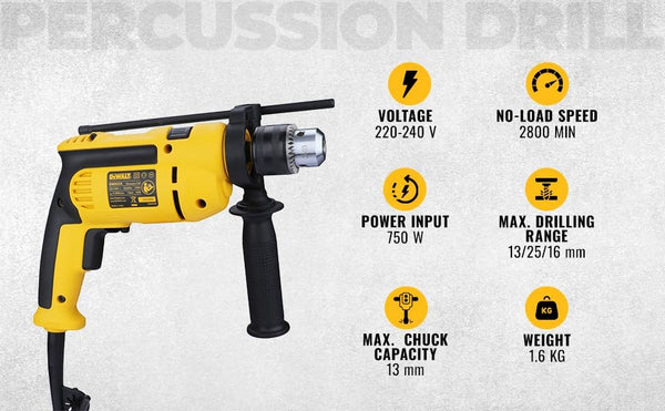 Dewalt DWD024-IN 13mm Impact Drill 750W | Heavy Duty Hammer Drilling Tool