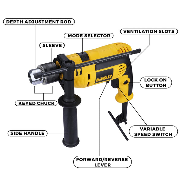 Dewalt DWD024-IN 13mm Impact Drill 750W | Heavy Duty Hammer Drilling Tool