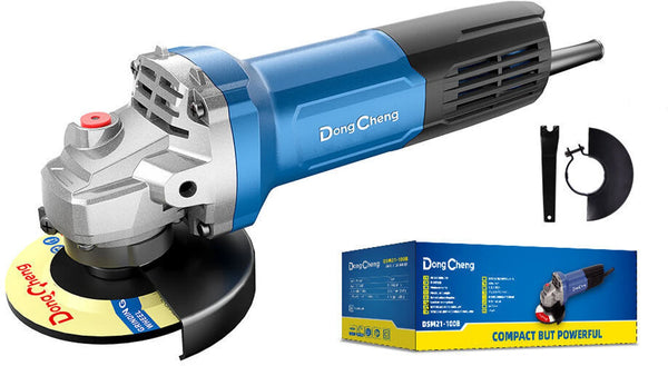 DongCheng DSM21-100B 4-Inch Angle Grinder 900W, 100mm Disc, 13000 RPM, M10 Spindle Thread, Ultra-Slim Body for Metal Grinding and Cutting