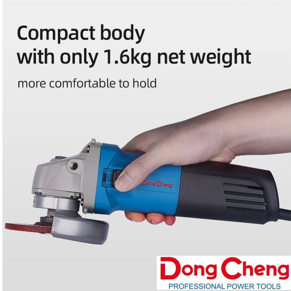 DongCheng DSM03-100A 710W 4-Inch Angle Grinder Machine, 13000 RPM, 100mm Grinding Wheel, M10 Spindle Thread for Metal Cutting and Grinding