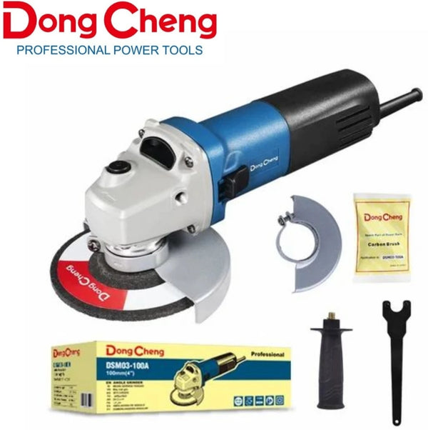 DongCheng DSM03-100A 710W 4-Inch Angle Grinder Machine, 13000 RPM, 100mm Grinding Wheel, M10 Spindle Thread for Metal Cutting and Grinding