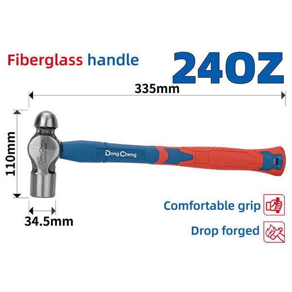 DongCheng HD100102 24 OZ / 640g Industrial Drop-Forged 45# Carbon Steel Ball Pein Hammer