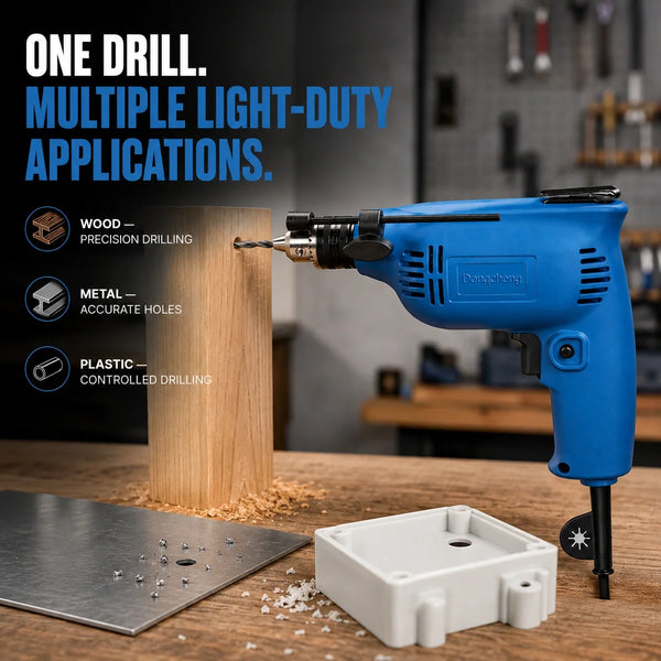 DongCheng DJZ02-6A 230W Electric Drill Machine, 3800 RPM, 6.5mm Steel and 9mm Wood Drilling Capacity