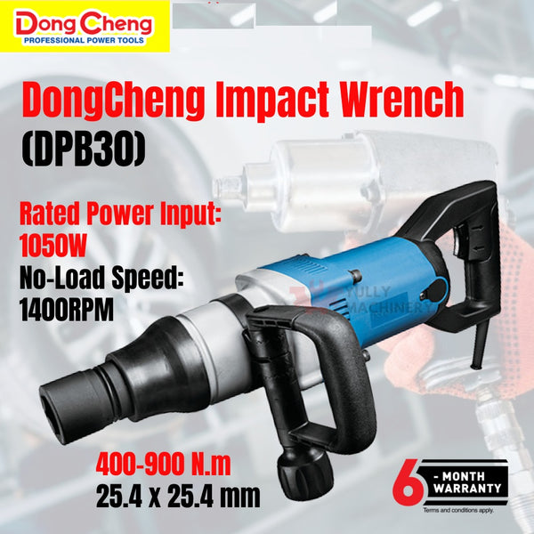 DongCheng DPB30 1050W Heavy-Duty Electric Impact Wrench, 900Nm Maximum Fastening Torque, 1-Inch Square Drive, M24–M30 Bolt Capacity for Industrial Applications
