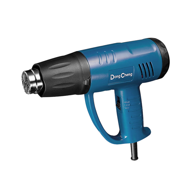 Dongcheng DQB2000 Electric Heat Gun 2000W with 2-Speed Adjustable Temperature and Airflow, 600°C Hot Air Gun with Flat and Round Nozzles