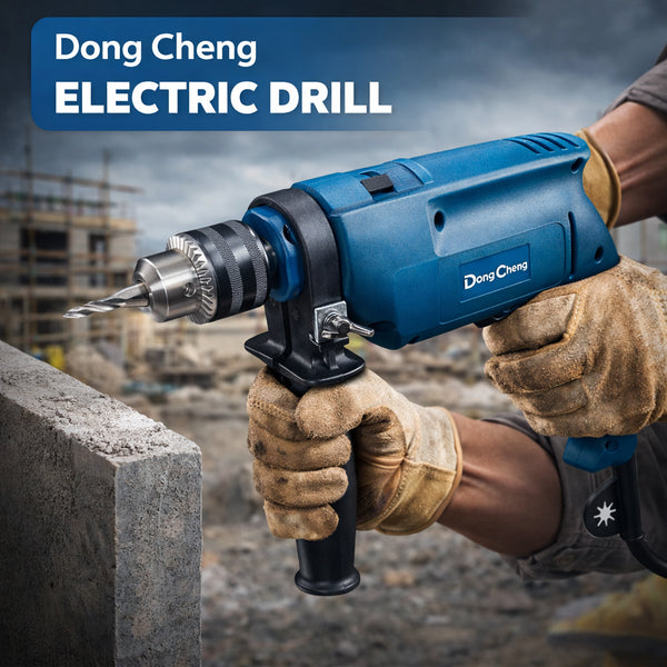 Dongcheng DZJ02-13 Electric Impact Drill 500W, 13mm Variable Speed Reversible Hammer Drill for Steel, Concrete and Wood Drilling