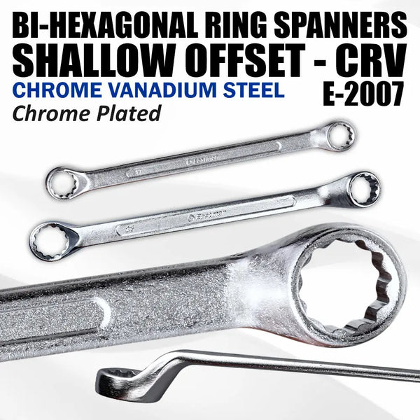 Eastman Ring Spanner Set 12Pc E-2007-12 | Chrome Vanadium Professional Hand Tool Kit
