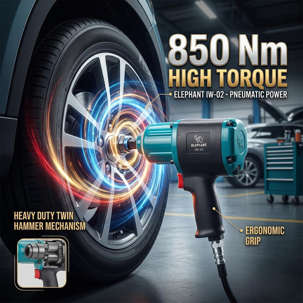 Elephant, Elephant IW-02, Impact Wrench, 1/2 Inch Impact Wrench, Pneumatic Impact Wrench, Air Impact Wrench, Automotive Impact Wrench, Garage Impact Wrench, Workshop Impact Wrench, Tyre Service Tool, Impact Gun, Air Tool, Mechanical Tool, Pneumatic Tool, Professional Impact Wrench