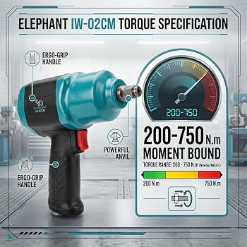 Elephant, Elephant IW 02CM, Impact Wrench, 1/2 Inch Impact Wrench, Composite Impact Wrench, Pneumatic Impact Wrench, Air Impact Wrench, Automotive Impact Wrench, Garage Impact Wrench, Workshop Impact Wrench, Tyre Service Tool, Air Tool, Mechanical Tool, Pneumatic Tool, Professional Impact Wrench
