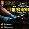 1/2 Inch Drive Extendable Ratchet Handle (72T) with Non-Slip Rubber Grip