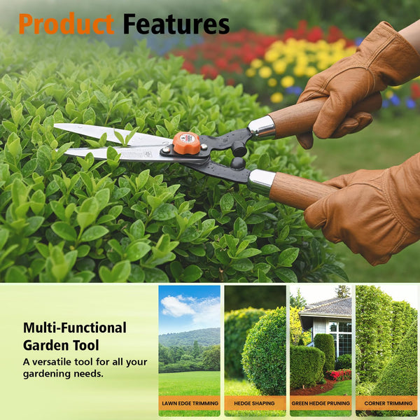 Falcon FHS-666, Falcon hedge shear, 200mm hedge shear, 8 inch hedge shear, Premium hedge shear, Wooden handle hedge shear, Hardened steel hedge shear, Hedge trimming tool, Garden hedge cutter, Shrub trimming tool, Garden pruning tool, Landscaping tools, Horticulture tools, Small garden tools