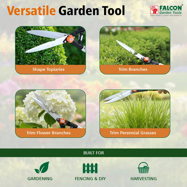 Falcon FHS-999PL, Falcon Hedge Shear, Premium Hedge Shear, Hedge Trimmer, Garden Hedge Cutter, Hedge Cutting Tool, Garden Pruning Tool, Shrub Trimmer, Garden Hand Tool, Horticulture Tool, Landscaping Tool, Hedge Maintenance, Gardening Tools, Falcon Garden Tools