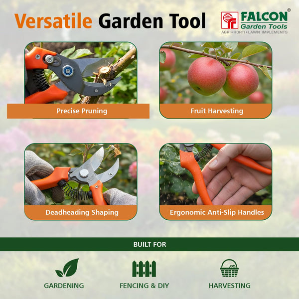 Falcon secateur, Falcon FPS-206, Pruning secateur, Pruning shears, Garden secateur, Pruning shear, Gardening tool, Horticulture tool, Plant pruning tool, Garden pruning shears, Nursery tool, Landscaping tool, Plant trimming tool
