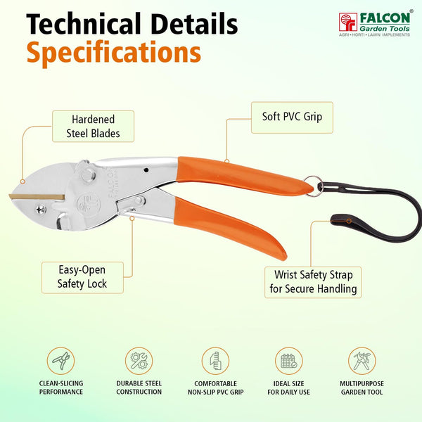 Falcon Professional Pruning Secateur, Professional Anvil Secateur, Pruning Secateur, Anvil Pruner, Garden Pruner, Branch Cutter, Gardening Tool, Horticulture Tool, Pruning Tool, Plant Pruner, Orchard Pruner, Landscaping Tool, Garden Cutting Tool