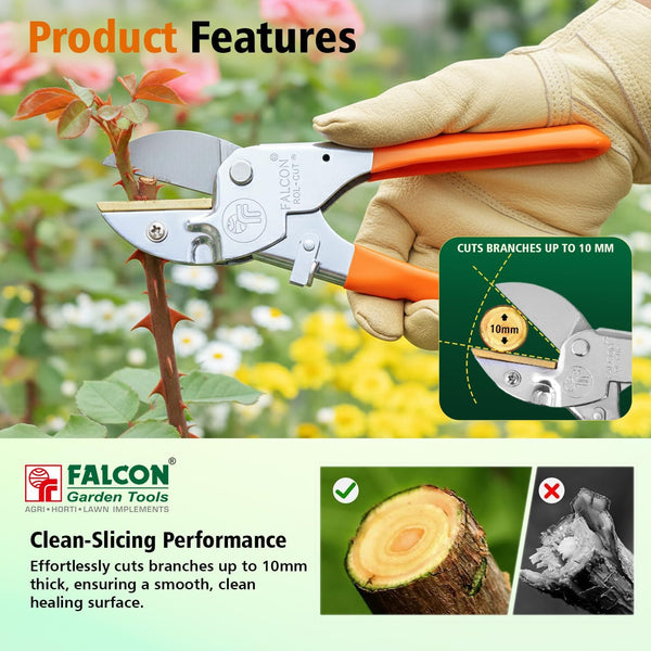 Falcon Regular, Falcon Pruning Secateur, Anvil Pruner, Pruning Secateur, Garden Secateur, Gardening Tool, Pruning Tool, Plant Pruner, Branch Cutter, Horticulture Tool, Nursery Tool, 200mm Secateur, 15mm Pruning Tool
