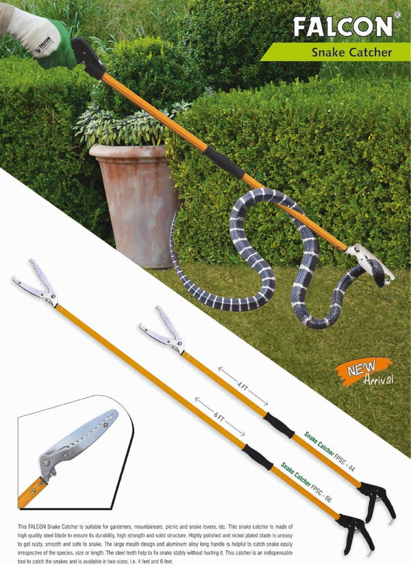 Falcon FPSC-66, Falcon Snake Catcher, Snake Catcher 6 Feet, Snake Catcher Stick, Snake Rescue Tool, Snake Handling Tool, Wildlife Rescue Tool, Snake Rescue Equipment, 6 Feet Snake Catcher, 1828mm Snake Catcher, Garden Snake Catcher, Farm Snake Rescue Tool
