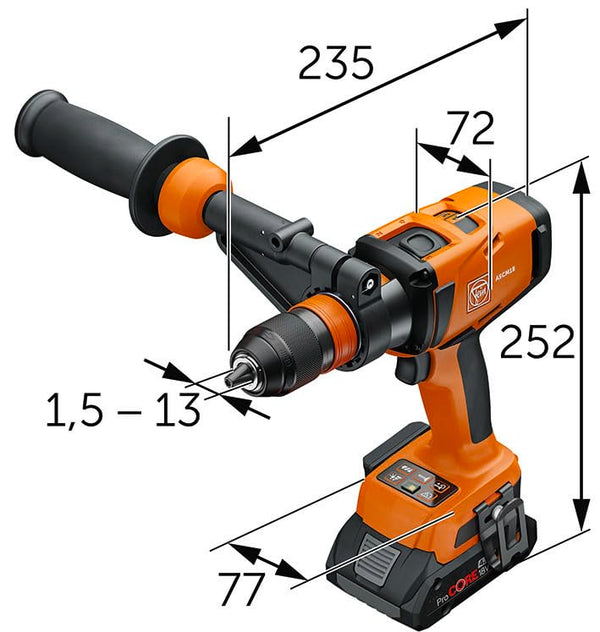 Fein, Fein ASCM 18-4 QM P AS, 71161661000, Cordless Hammer Drill, 18V Hammer Drill, Cordless Drill Driver, Brushless Hammer Drill, 130Nm Cordless Drill, 4 Speed Drill Driver, QuickIN Drill, Hammer Drill Driver, Masonry Drill, Metal Drill Driver, Professional Cordless Drill, Metalworking Drill, Steel Drilling Machine, Wood Drilling Machine, Core Drilling Machine, Hole Saw Drill, Tapping Drill, M14 Tapping Machine, Countersinking Drill, Screwdriving Tool, 13mm Metal Drill, 30mm Core Drill, 80mm Hole Saw Drill