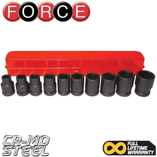 Force 4109 1/2Inch 10Pcs Impact Socket Set | 6PT Flank Drive Heavy Duty Socket Kit
