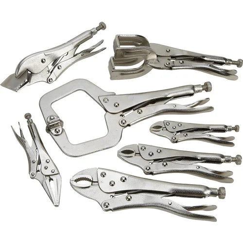 Force 50721 Locking Pliers & Clamp Set (7 Pieces) – Heavy Duty Professional Grade