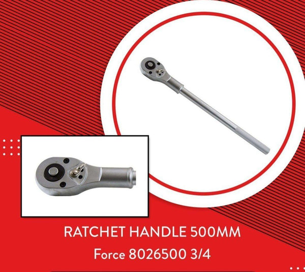 Force 8026500 3/4Inch Ratchet Handle | Heavy Duty Reversible Ratchet Wrench