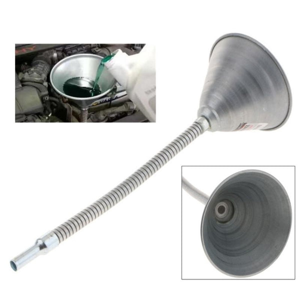 Force 887D01 Flexible Metal Funnel | Durable Oil & Fluid Transfer Funnel for Automotive & Industrial Use