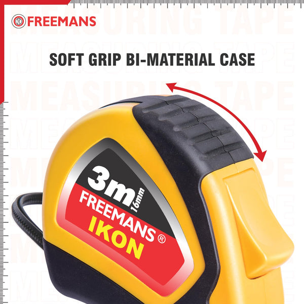 Freemans, Freemans Measuring Tape, Freemans IKON, 3M Measuring Tape, 3M-Z Measuring Tape, 16mm Measuring Tape, Measuring Tape, Tape Measure, Measuring Tool, Multipurpose Measuring Tape, Construction Measuring Tape, Carpentry Measuring Tape, Workshop Measuring Tape, Hand Tools, Lion Tools Mart