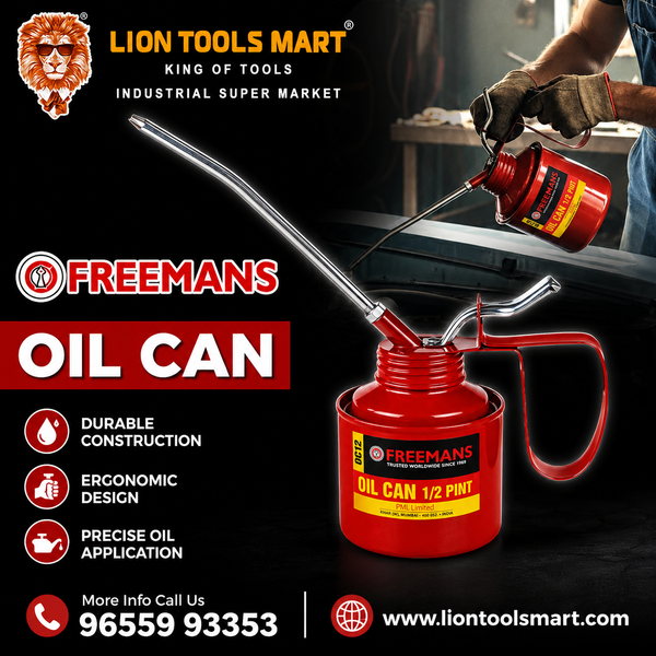 Freemans Industrial High-Pressure Oil Can - Red Powder Coated (Multiple Sizes)