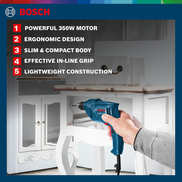 Bosch GBM350 Professional Corded Electric Rotary Drill | 350W, Blue