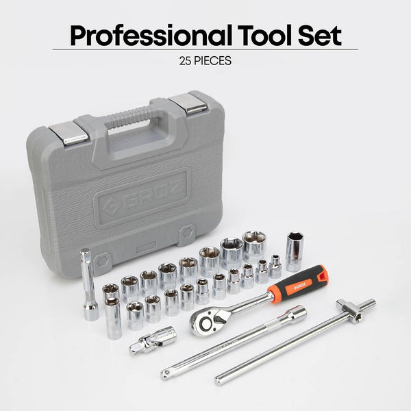 Groz, Groz HSK/1-2/25, HSK/1-2/25, 25Pcs Socket Set, 25 Piece Socket Set, 1/2 Inch Socket Set, 1/2 Inch Drive Socket Set, Socket Set, Socket Wrench Set, Automotive Socket Set, Car Socket Set, Garage Socket Set, Workshop Socket Set, Mechanical Socket Set, Hand Tool Set, Machinery Socket Set, Industrial Socket Set, Repair Tool Set, Maintenance Tool Set, 1/2 Drive Tool Set, Automotive Hand Tools, Professional Socket Set, Groz Tools, Socket Set Online, Buy Socket Set Online, Lion Tools Mart