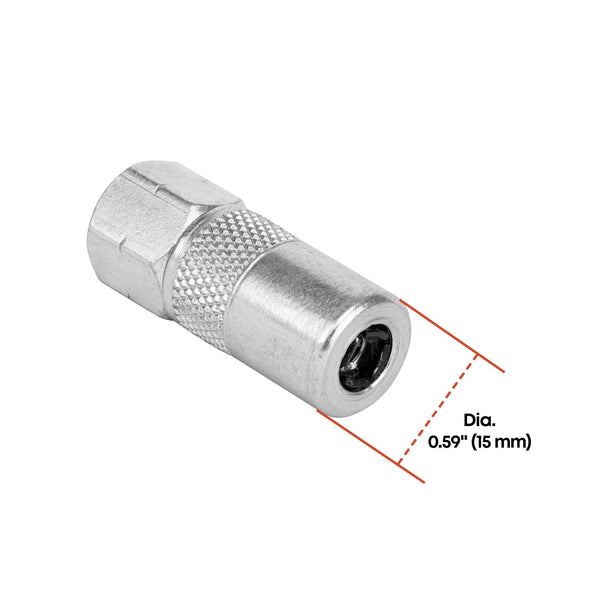 Groz, Groz HC/11/4/BSP, HC/11/4/BSP, 1/8 Inch BSP Coupler, Hydraulic Coupler, 4 Jaw Grease Coupler, Grease Gun Coupler, Grease Gun Nozzle, Hand Grease Gun Coupler, Ball Check Coupler, 3000 PSI Coupler, Grease Fitting Coupler, Zerk Fitting Coupler, Automotive Lubrication Tool, Industrial Grease Coupler, Agricultural Lubrication Tool, Workshop Grease Gun Accessory, Machinery Lubrication Tool, Hydraulic Grease Fitting, Professional Grease Coupler, Greasing Accessories, Lubrication Equipment, Maintenance Tools,