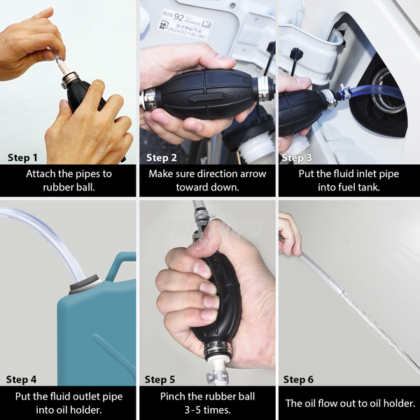 Horusdy SDY-97505 6Ft. Deluxe Siphon Pump Kit | For Liquids Including Gasoline, 6Ft. Hose