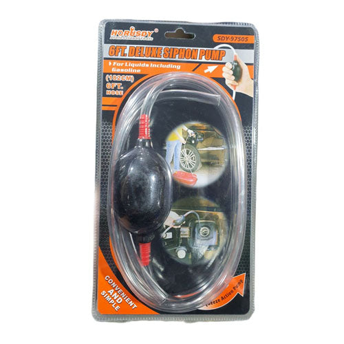 Horusdy SDY-97505 6Ft. Deluxe Siphon Pump Kit | For Liquids Including Gasoline, 6Ft. Hose