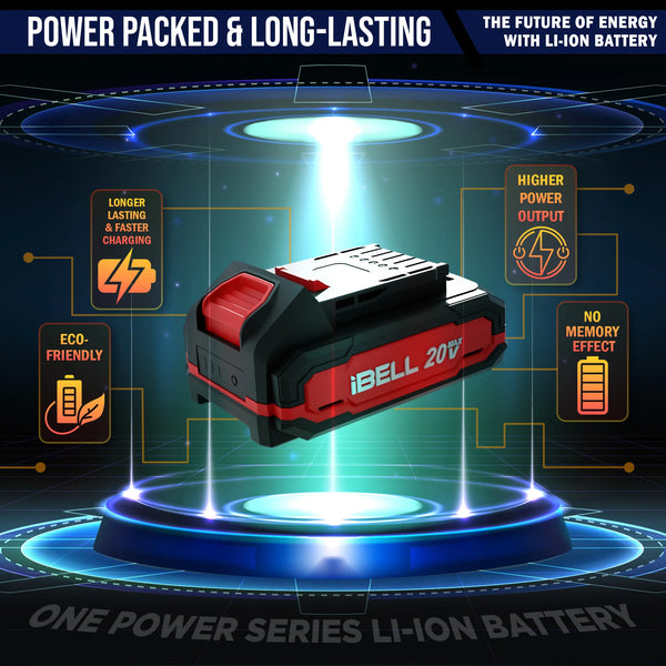 iBELL One Power Series 20V 2.0Ah Li-Ion Battery | Spare Battery for Cordless Impact Wrench & Power Tools